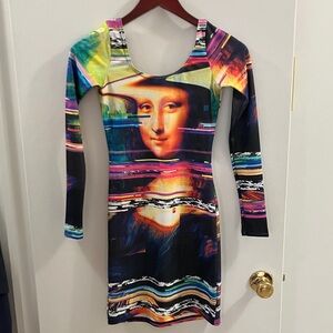Blackmilk Multicolor Artistic Long Sleeve Dress